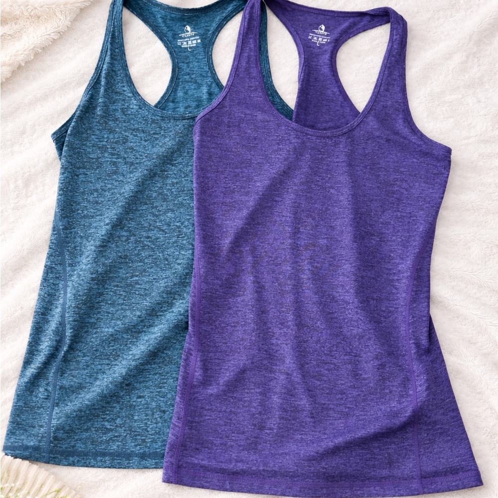 Stylish Racerback Tank Tops - Blue and Purple